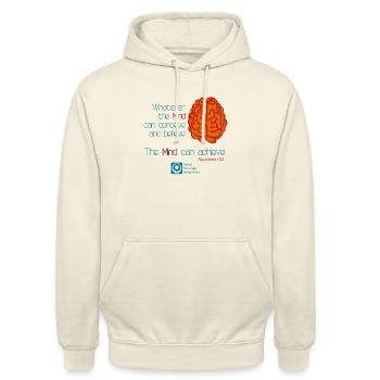 whatever the Mind can conceive and believe - Sweat-shirt à capuche unisexe - vanille - Devant - Alina (178cm) & Michal (187cm)