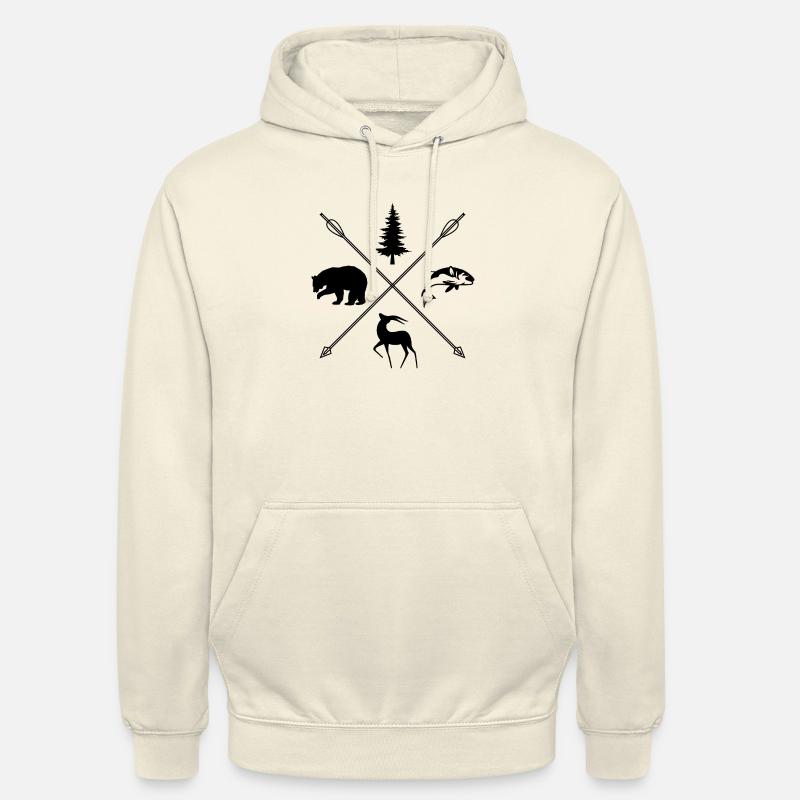 Camping de montagne et pêche - Sweat-shirt à capuche unisexe - vanille