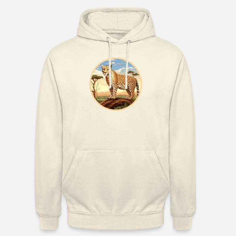 Léopard - Sweat-shirt à capuche unisexe - vanille