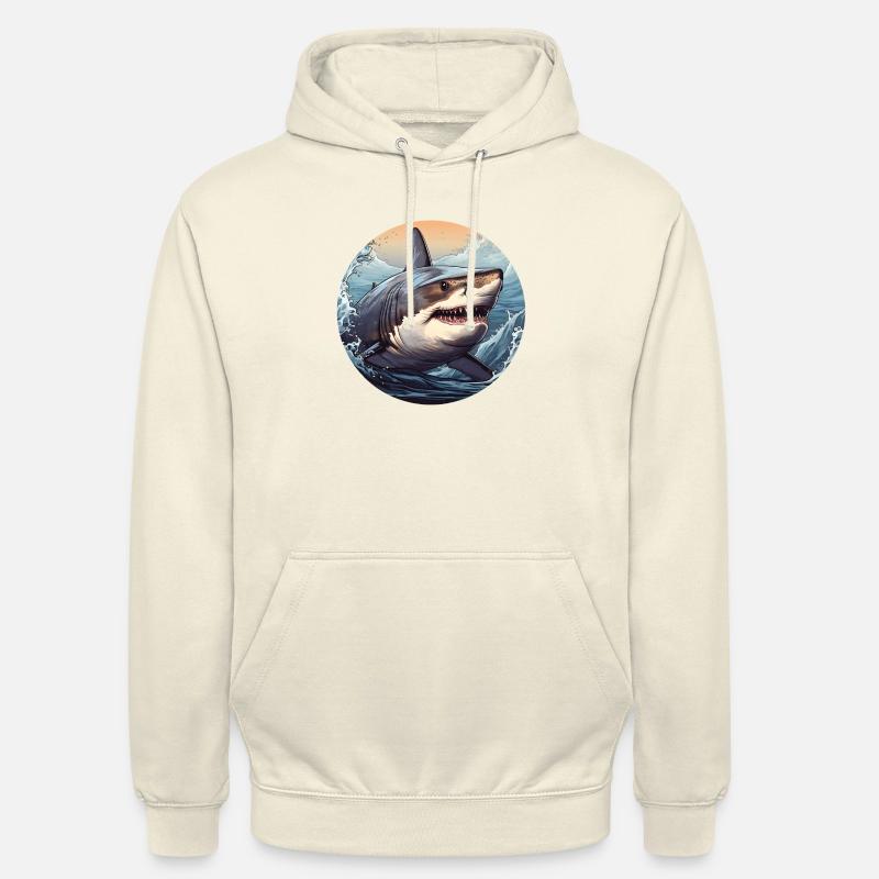 Grand requin blanc - Sweat-shirt à capuche unisexe - vanille