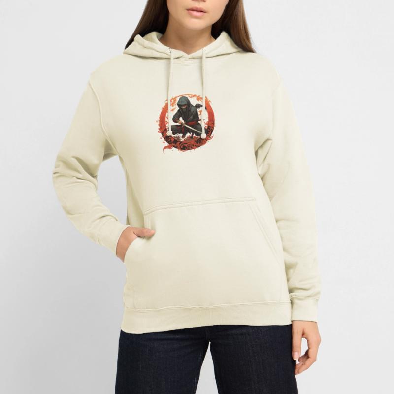 Ninja avec épée de samouraï Sweat-shirt à capuche unisexe