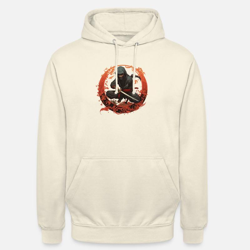 Ninja avec épée de samouraï - Sweat-shirt à capuche unisexe - vanille