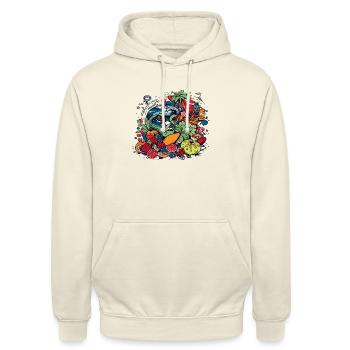Monstro fruits - Unisex Hoodie - vanilla - Front - Alina (178cm) & Michal (187cm)