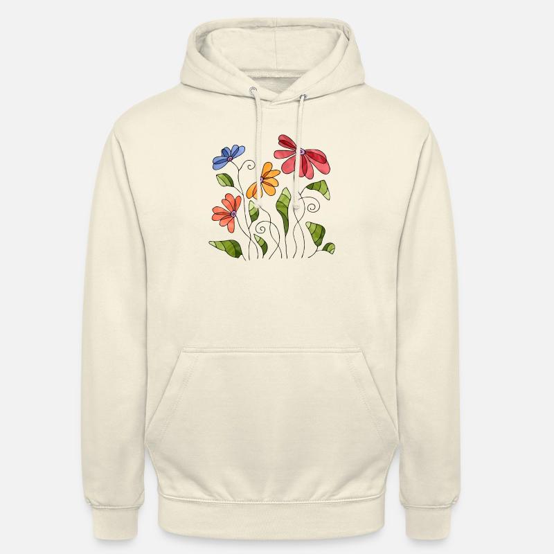 Fleur - Sweat-shirt à capuche unisexe - vanille
