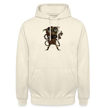 Steampunk Robby - Unisex Hoodie - Vanille-Milchshake - Vorne - Alina (178cm) & Michal (187cm)