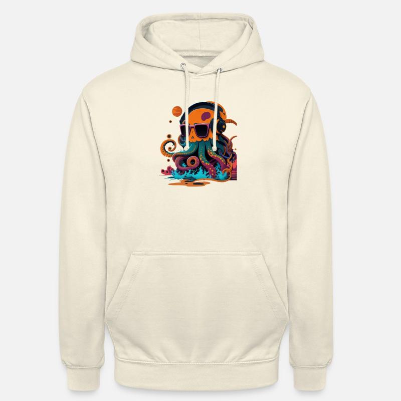 Poulpe avec lunettes de soleil - Sweat-shirt à capuche unisexe - vanille