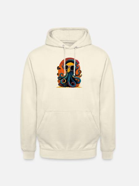 Octopus with sunglasses - Unisex Hoodie - vanilla