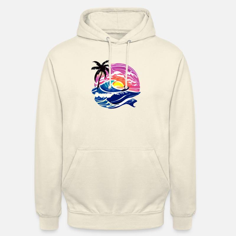 surfer surfer surf surfer planche de surf - Sweat-shirt à capuche unisexe - vanille