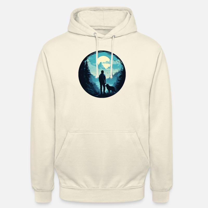 Junger Mann und sein Wolf - Unisex Hoodie - Vanille-Milchshake