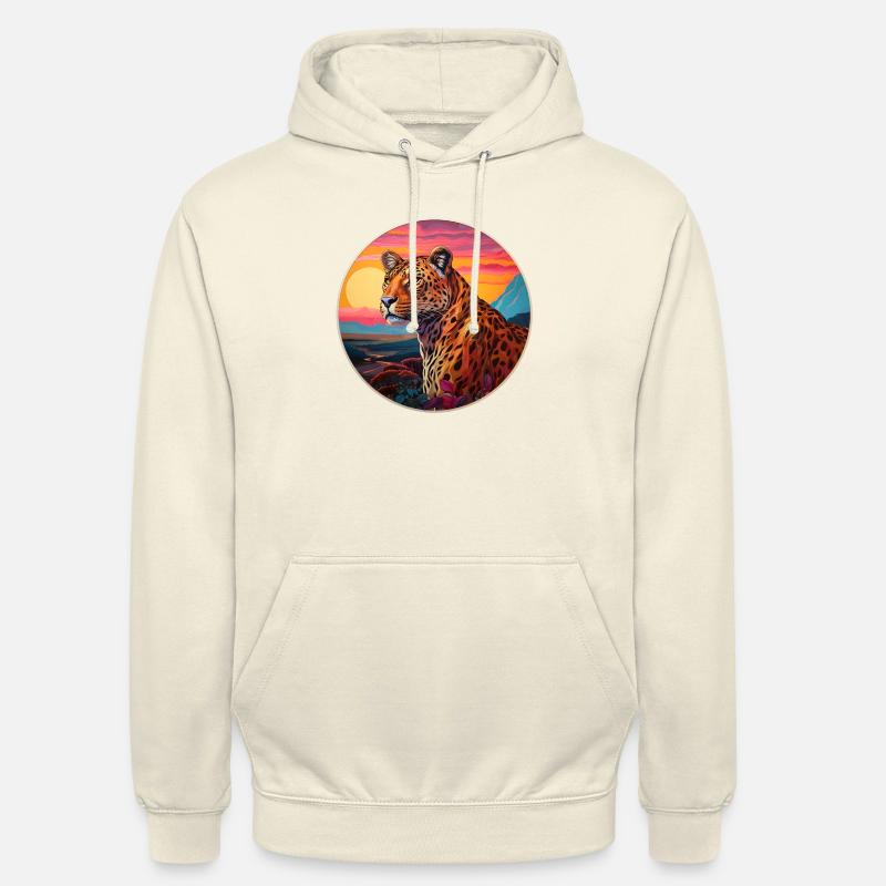Léopard - Sweat-shirt à capuche unisexe - vanille
