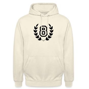 Geschenkidee zum 8. Geburtstag 8 Jahre - Unisex Hoodie - Vanille-Milchshake - Vorne - Alina (178cm) & Michal (187cm)