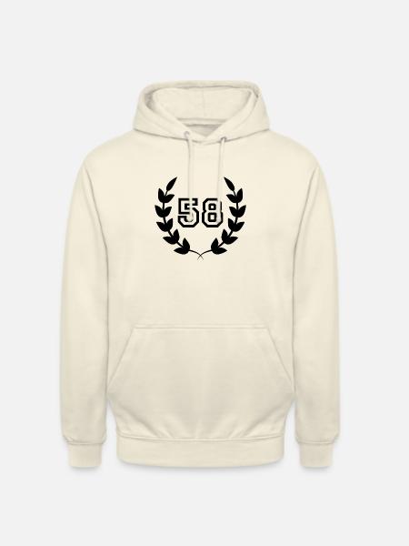 58-årsdag - gaveide 58 år gammel - Unisex-hettegenser - vanilje-milkshake