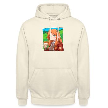 Anime Sketch of a Scottish Girl - Unisex Hoodie - vanilla - Front - Alina (178cm) & Michal (187cm)