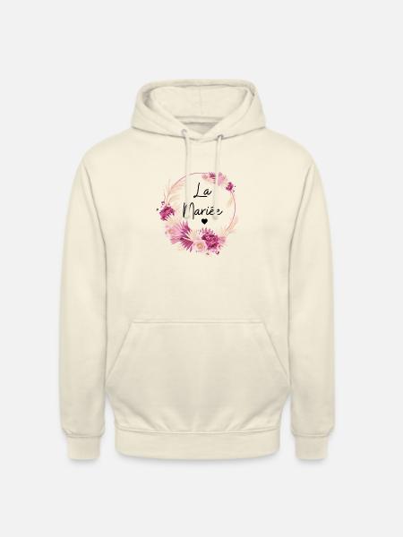 la mariée floral - Sweat-shirt à capuche unisexe - vanille