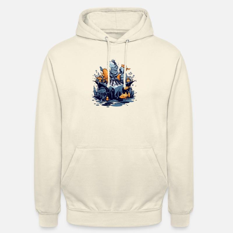 Les poisson jouent au échecs - Sweat-shirt à capuche unisexe - vanille