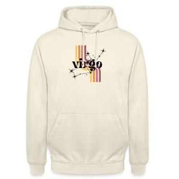 Virgo horoscope rétro - Sweat-shirt à capuche unisexe - vanille - Devant - Alina (178cm) & Michal (187cm)