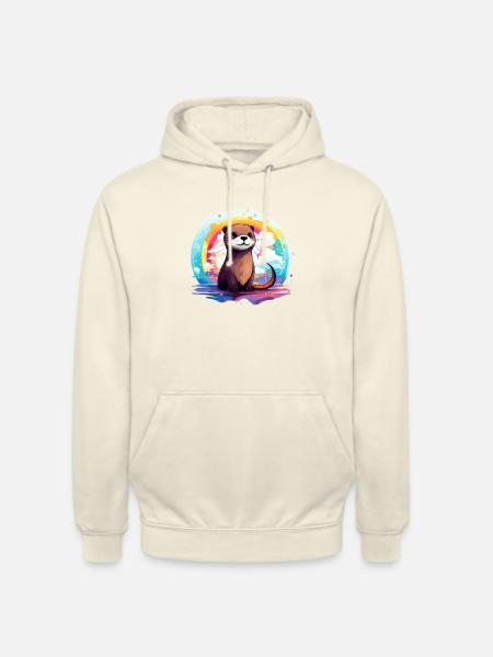 der Otter im bunten Schein - Unisex Hoodie - Vanille-Milchshake