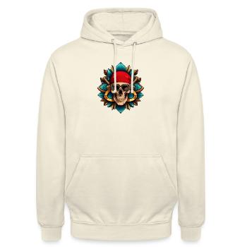 Pirate du crâne - Sweat-shirt à capuche unisexe - vanille - Devant - Alina (178cm) & Michal (187cm)