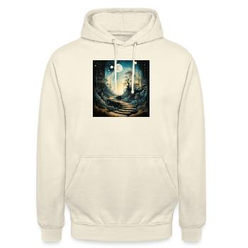 Staues treues moon - Unisex Hoodie - Vanille-Milchshake - Vorne - Alina (178cm) & Michal (187cm)