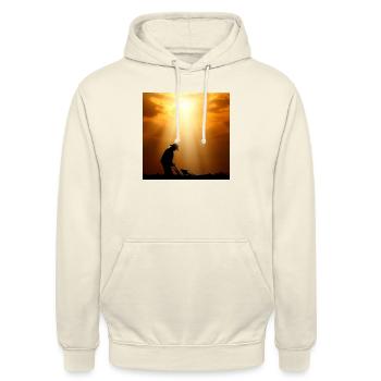 Field work at sunset - Unisex Hoodie - vanilla - Front - Alina (178cm) & Michal (187cm)