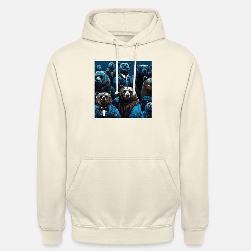 Neon neon style bear pattern - Unisex Hoodie - vanilla