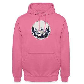 Mountain hut - Unisex Hoodie - pink - Front - Alina (178cm) & Michal (187cm)