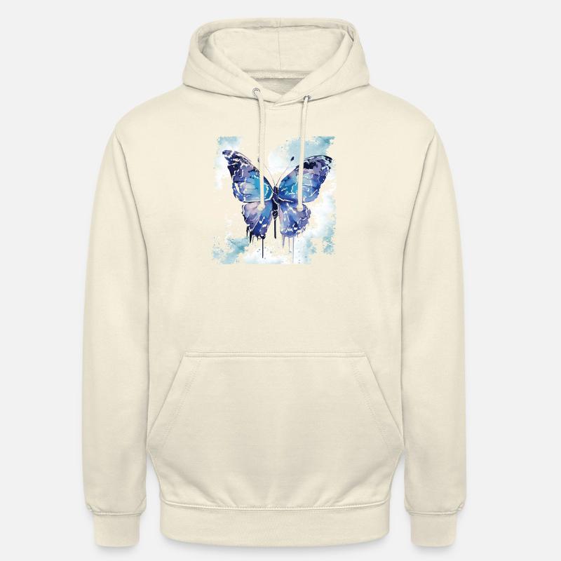 papillon aquarelle - Sweat-shirt à capuche unisexe - vanille