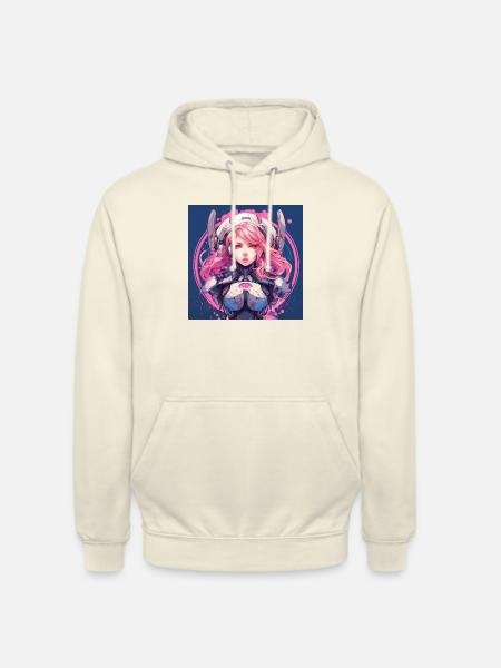 Meccha Anime Fille Rose - Sweat-shirt à capuche unisexe - vanille