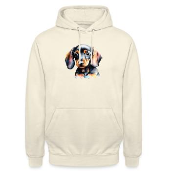 Hundehalter Dachshund Hund Dackelwelpe Hunde - Unisex Hoodie - Vanille-Milchshake - Vorne - Alina (178cm) & Michal (187cm)