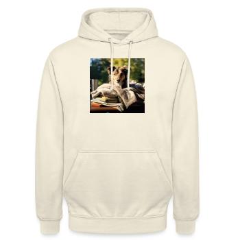 Dog lying outside - Unisex Hoodie - vanilla - Front - Alina (178cm) & Michal (187cm)