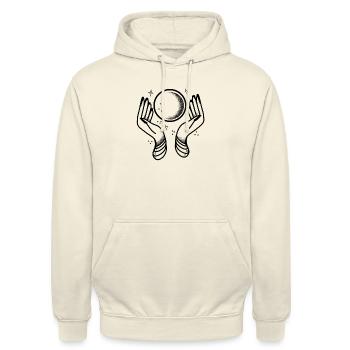 Tattoo Mystic Hands And Mystical crystal Ball - Unisex Hoodie - vanilla - Front - Alina (178cm) & Michal (187cm)