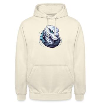 Illustration of a snake - Unisex Hoodie - vanilla - Front - Alina (178cm) & Michal (187cm)