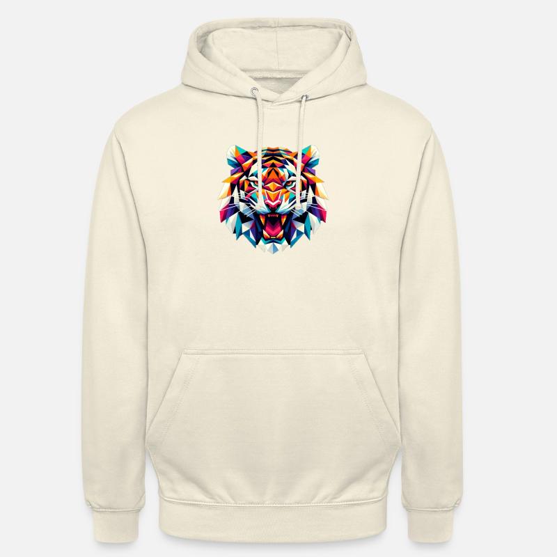 Illustration eines lebendigen Tiger-Logos - Unisex Hoodie - Vanille-Milchshake