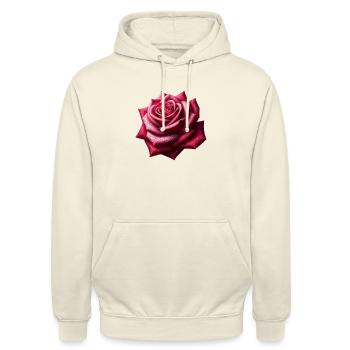 Realistisches Rosendesign - Unisex Hoodie - Vanille-Milchshake - Vorne - Alina (178cm) & Michal (187cm)