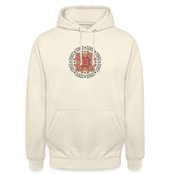 fleur d'automne - Sweat-shirt à capuche unisexe - vanille - Devant - Alina (178cm) & Michal (187cm)