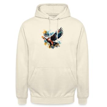 Pygargue à tête blanche - Aigle oiseau de proie - Sweat-shirt à capuche unisexe - vanille - Devant - Alina (178cm) & Michal (187cm)