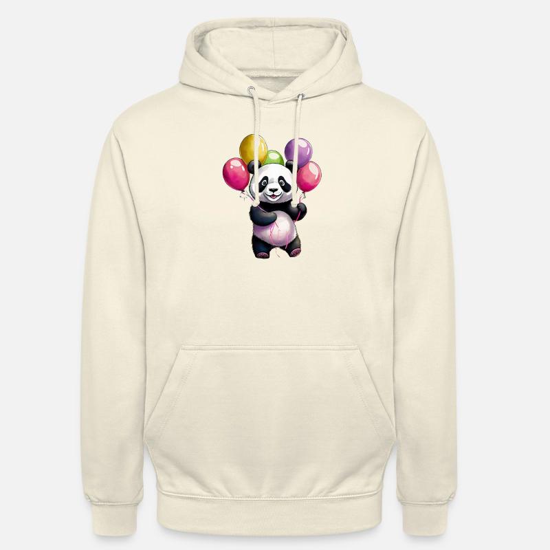 Panda avec des ballons - Sweat-shirt à capuche unisexe - vanille