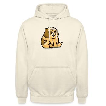 Sitzende Kniebeuge Meerschweinchen - Unisex Hoodie - Vanille-Milchshake - Vorne - Alina (178cm) & Michal (187cm)