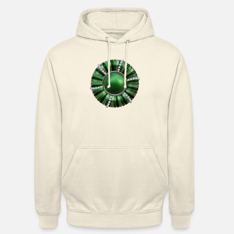 Bouton vert avec perles - Sweat-shirt à capuche unisexe - vanille