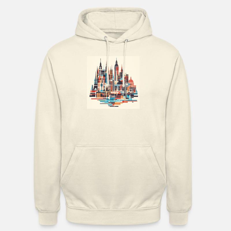 Silhouette de ville colorée - Sweat-shirt à capuche unisexe - vanille