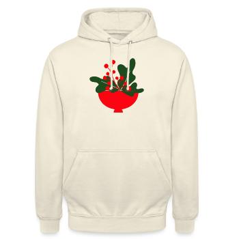Weihnachtliche Illustration - Unisex Hoodie - Vanille-Milchshake - Vorne - Alina (178cm) & Michal (187cm)