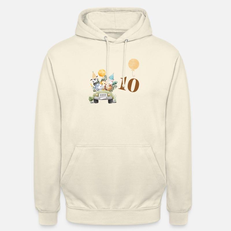 10e anniversaire safari - Sweat-shirt à capuche unisexe - vanille