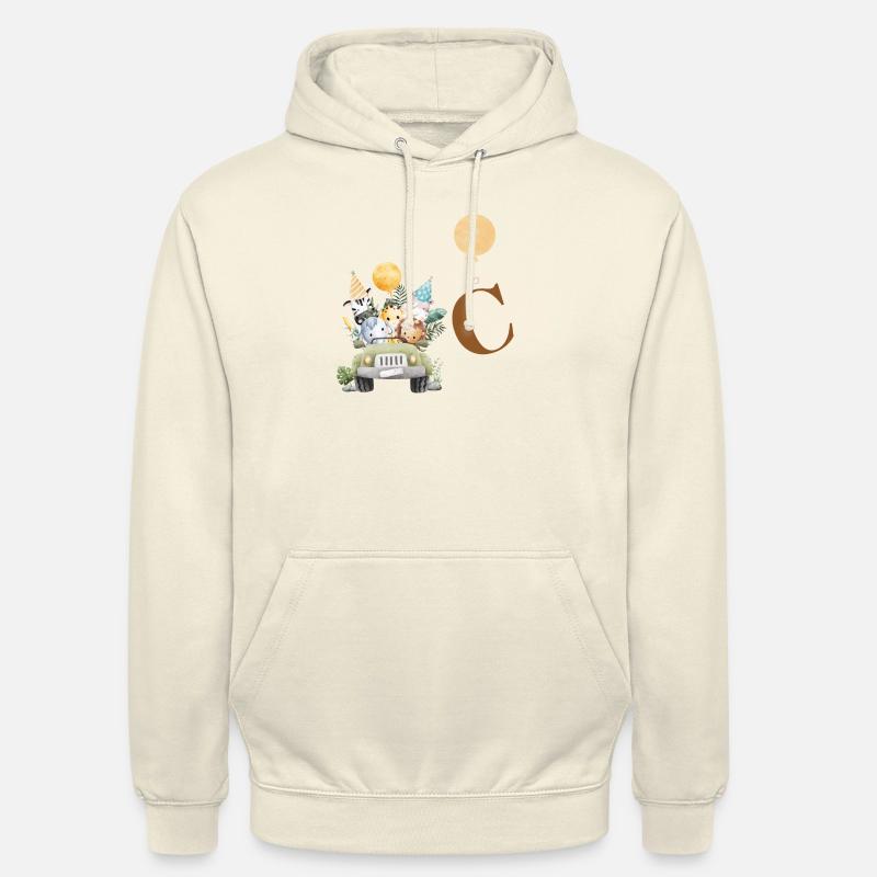lettre c safari - Sweat-shirt à capuche unisexe - vanille