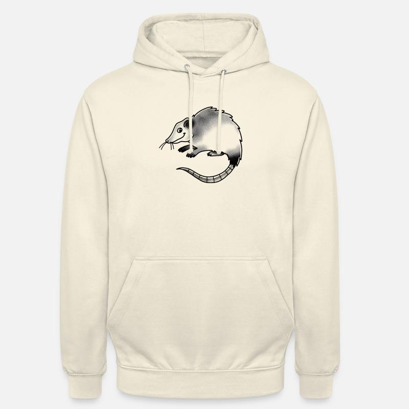 Mignon petit opossum opossum - Sweat-shirt à capuche unisexe - vanille