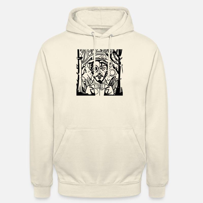 abstract face - Sweat-shirt à capuche unisexe - vanille