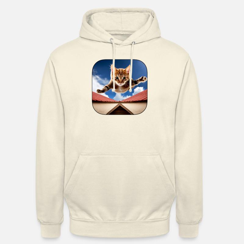 Banzai chat 1 - Sweat-shirt à capuche unisexe - vanille