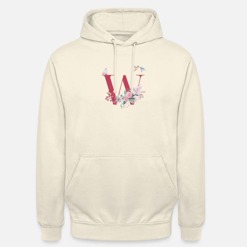 Buchstabe mit Blumen - Geschenkidee - Unisex Hoodie - Vanille-Milchshake
