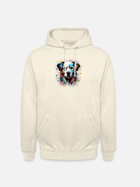 Painted Dog nine - Unisex Hoodie - vanilla