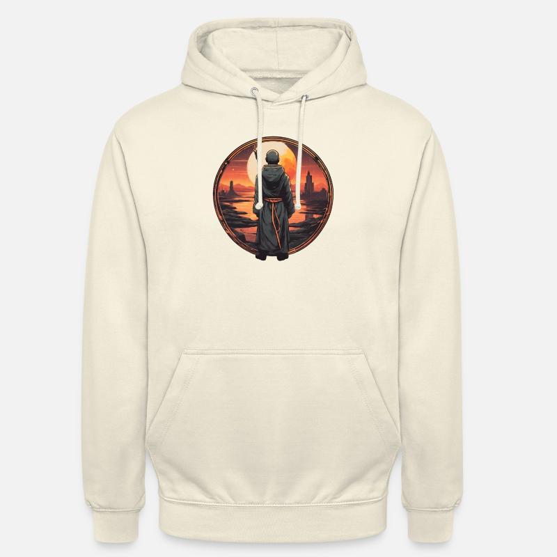 Meditierender Mönch im Tal - Unisex Hoodie - Vanille-Milchshake