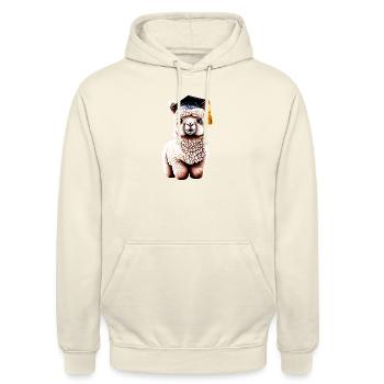 Bachelor Absolvent Schulabschluss Alpaka Studium - Unisex Hoodie - Vanille-Milchshake - Vorne - Alina (178cm) & Michal (187cm)